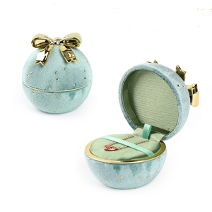 Wholesale High Quality Green Velvet Ring Packaging Box Ring Jewellery Box