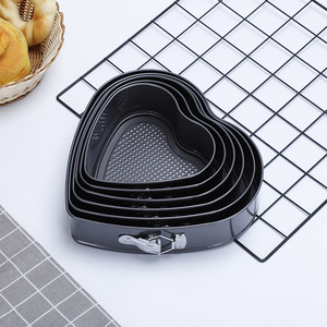 Heart Shaped Cake Mold Set 4pcs Carbon Steel With Buckle For Baking Mousse Cake - Product Image 3