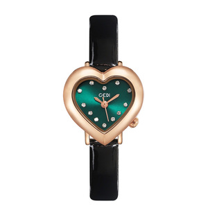 Reloj de Cuarzo Creativo para Mujer, con Forma de Corazón, Estilo Estudiantil, de Cuero, Resistente al Agua - Product Image 1