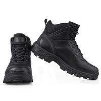 Bottes tactiques à cheville toutes saisons avec tige en cuir de vache, semelle extérieure en caoutchouc antidérapante imperméable, doublure en maille respirante