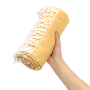 Serviette de plage à pompons, rayée, en polyester et coton teint en fil, très absorbante, surdimensionnée, douce, séchage rapide, anti-sable, pour la baignade et le <span class=keywords><strong>hammam</strong></span> - Product Image 5