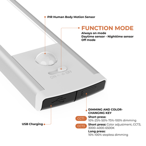 Luz LED Recargable con Sensor de Movimiento para Interiores, Luz para Gabinete, Cocina, Armario, Dormitorio, Escalera, Rincón de Lectura - Product Image 3