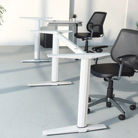 Pieds de meubles en fer durables, style simple et moderne, QINGSHUAI QS-BA-96, forme en T, installation facile pour bureau à domicile, bureau d'ordinateur