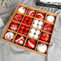 Hong Kong Love Christmas Baubles Mewah 3cm PET Set Kotak Hadiah Dekoratif Natal Ornamen Pohon Natal Kreatif yang Dicat untuk Pesta