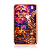 Cadeau d'Halloween : Barre en Cuivre Pur 1 Oz 999, Motif Ange Libéré, Objet d'Art Métallique Fin, Pièce de Collection pour Décoration de Table