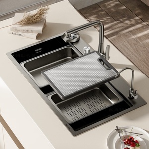 Luxurious 304 stainless steel sink <b>large</b> single-slot kitchen left drainage sink sink vegetable basin - Product Image 4