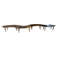Mesa de Banquete Enlazable Tipo Serpentina con Patas de Madera Maciza Torneada, Duradera y Estable para Uso en Hoteles, Restaurantes, Bodas y Eventos