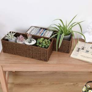 Корзины из ротанга от производителей: 3-ярусная тележка для белья, сетчатая корзина для сушки, плетеная корзина из бамбука синего цвета для фруктов, для кошек, для подружек невесты - Product Image 3