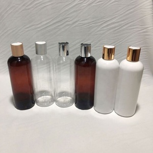 Empty Shampoo Lotions Package 100ml 150ml 250ml 300ml Clear Amber Blue Green White PET <b>Plastic</b> Bottles with Press <b>Disc</b> Cap - Product Image 6