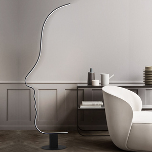 Bắc Âu hiện đại trong nhà dẫn đèn sàn màu đen hình dạng khuôn mặt lớn đứng Đèn sàn cho phòng khách sạn phòng ngủ - Product Image 2