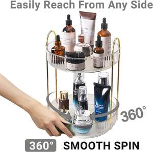Dropshipping shopify ชั้น Organizer2แต่งหน้าทองคำหมุนได้360ชั้นความจุขนาดใหญ่ที่จัดเก็บแต่งหน้าแบบหมุนได้จัดระเบียบสกินแคร์น้ำหอม - Product Image 4