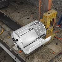 Four à air chaud en acier inoxydable avec fonction rôtissoire, design tambour pour la cuisson des grains de café, du barbecue, des cacahuètes, panier perforé