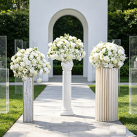 Centre de table en fleurs artificielles en plastique, réaliste, pour mariage, chemin de table fait main, taille personnalisable, décoration pour événement de remise de diplôme