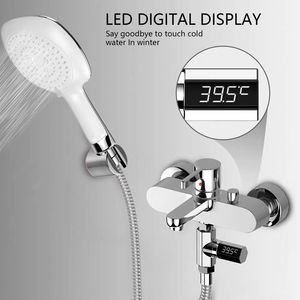 Salle de bain Chrome LED Douche Numérique Affichage De Température De L'eau Vanne Thermomètre - Product Image 2