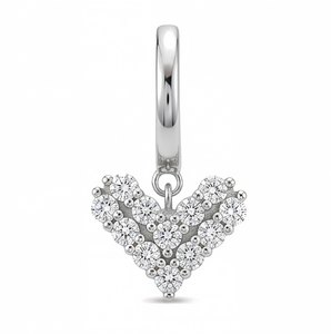 Pendientes de Aro de Plata 925 con Moissanita en Forma de Corazón, Pendientes de Botón con Forma de Corazón, Joyería con Engaste de Garra Bañada en Rodio para Mujer - Product Image 1