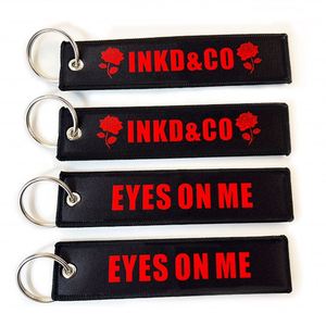 Manufacturer Promotional <b>Custom</b> Fabric Woven Jet Tag With Ring Rings Holder Luggage and Bag Accessories <b>Key</b> Chain - Product Image 4