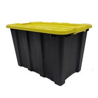 Boîte de rangement en plastique PP JX grande capacité avec couvercle, 25L-200L, portable, multi-usages, bac de rangement pour salon, personnalisable