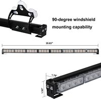Nueva Barra de luz estroboscópica de emergencia de 36 pulgadas y 32 LED, 16 pies, ámbar, asesor de tráfico de seguridad, iluminación de precaución intermitente direccional