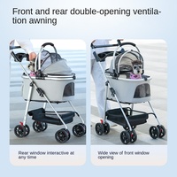 Poussette multifonctionnelle pour chiens de petite et moyenne taille, pour voyages en plein air, grande mobilité, chariot de transport pliable pour chien, modèle LH009