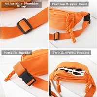Tas Pinggang Selempang Kanvas Custom Logo Grosir, Warna Solid, Cocok untuk Lari, Traveling, Hiking, dan Olahraga