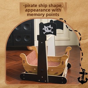 Nueva Cama para Gatos con Diseño <span class=keywords><strong>de</strong></span> Barco Pirata <span class=keywords><strong>de</strong></span> Halloween, Silla Mecedora, Sofá, Juguete, Columpio Grande, Papel Corrugado Transpirable, Artículos para Mascotas - Product Image 3