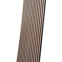 Panel dinding berlapis Akupanel ramah lingkungan seri 240 Panel akustik LED PVC kayu dalam hitam surat suara desain grafis