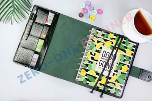 Classeur personnalisé A4 A5 A6 A7 recouvert de crocs, Saffiano, galets, planificateur, portefeuille, budget, avec boucle pour stylo - Product Image 2