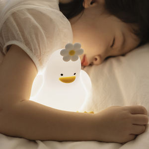 Lampada Notturna LED in Silicone Ricaricabile USB, Design Moderno a Forma di Anatra, Luce da Comodino per Bambini con Controllo Touch - Product Image 5