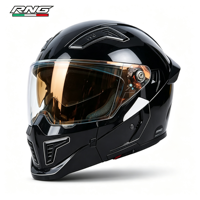 Casque de moto modulaire américain Genesis Black Premium à double visière, vision de jour et de nuit, casque intégral