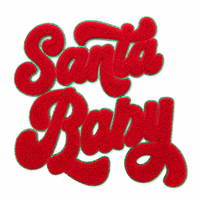 Patch brodé en chenille Santa Baby 11 pouces avec dos pailleté, thermocollant pour sweat-shirts de Noël