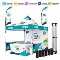Tente promotionnelle extérieure personnalisée pour événements, avec auvent imprimé, mur arrière, bannières et drapeaux – Fournisseur direct usine