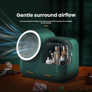 Organizador de <span class=keywords><strong>Maquillaje</strong></span> LED de Gran Capacidad, Caja de Almacenamiento de Cosméticos <span class=keywords><strong>con</strong></span> <span class=keywords><strong>Espejo</strong></span> Giratorio, Iluminación Ajustable, Organizador de Escritorio para Cuidado de la Piel - Product Image 1
