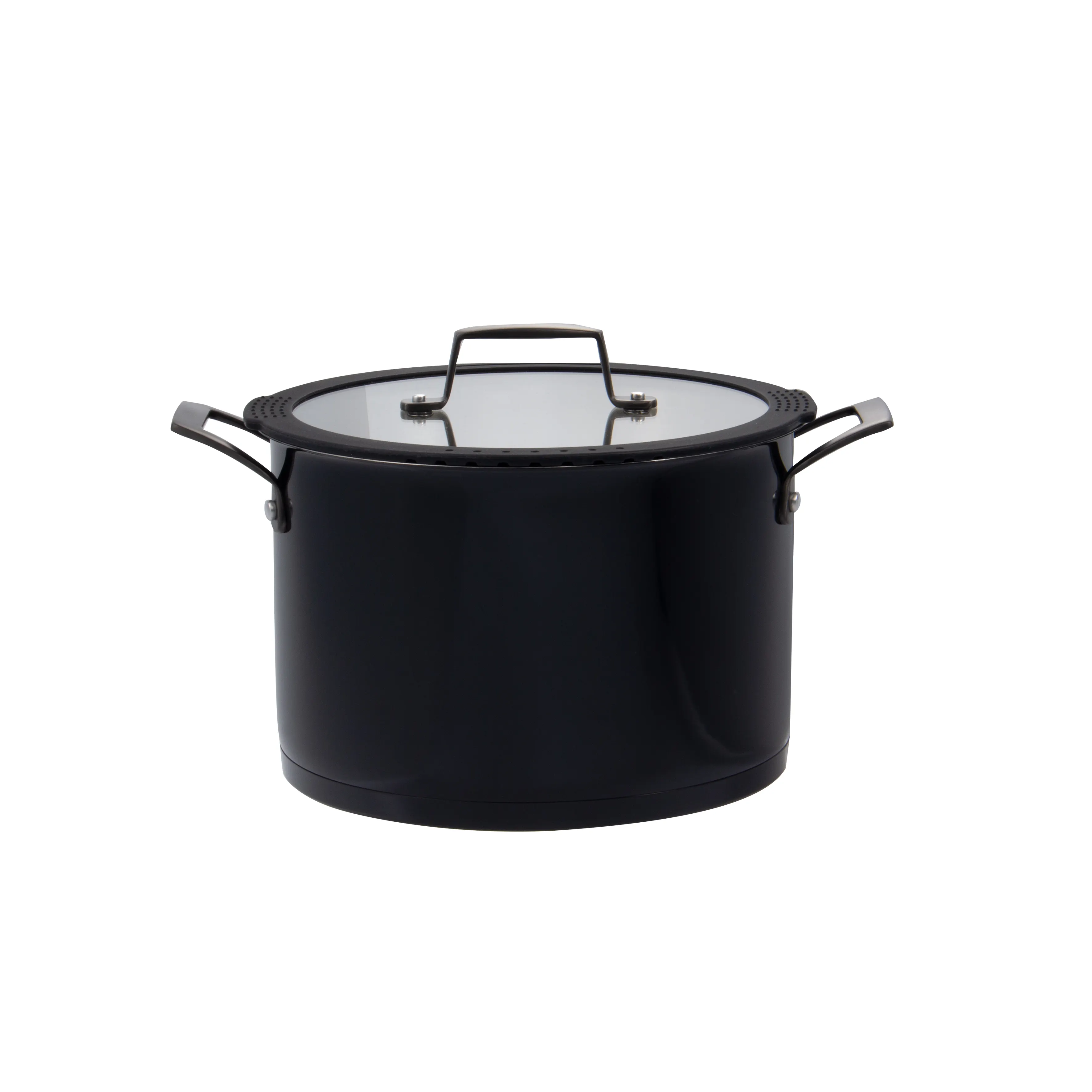 Black Stockpot 3 piezas con mango PVD Stewpot Juego de utensilios de cocina