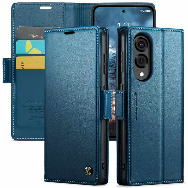 Caseme 023 PU Leather Flip Wallet Card Holder Stand Holder Mobile Phone Cover Case For Samsung Galaxy S25 Edge