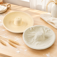Panier de levage artisanal en rotin naturel, design artisanal, pour pain au levain et boulangeries commerciales