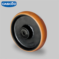 CASCOO Promotion Usine Roue pivotante robuste de 6 pouces en polyuréthane avec noyau en nylon, avec frein, roulettes en PU, protections filetées, double roulement à billes