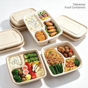 กล่องอาหารเยื่อกระดาษย่อยสลายได้แบบใช้แล้วทิ้ง 8*6 นาโช 2‑คอม ถาดใส่อาหารแบบใช้แล้วทิ้ง กล่องใส่อาหารจานด่วนแบบนำกลับบ้าน - Product Image 6