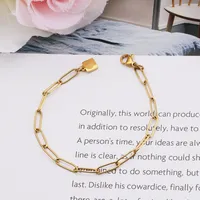 2025 femmes Design Simple forme ovale Bracelet mignon géométrique en acier inoxydable chaîne lien or Rose prix usine accessoire