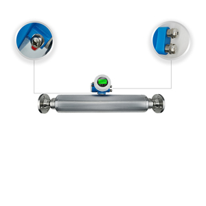 Débitmètre Coriolis numérique haute précision pour utilisation longue durée, pour fluides, gaz, air, eau, huile, DN40, construction en acier inoxydable avec bride - Product Image 2