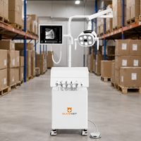 OliveVet Unité Dentaire Vétérinaire Portable Électrique sur Chariot avec Aspiration, Compresseur d'Air, Endoscope et Pièce à Main Scaler