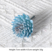 Vente en gros de plantes artificielles en pot de succulentes miniatures bleues de petite taille en plastique pour table de bureau