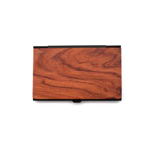 Estuche para Tarjetas de Crédito y de Visita de Aleación de Madera y Aluminio, Porta Tarjetas, Regalo Empresarial, Forma Geométrica, Negro - Product Image 2