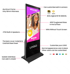 55Inch Xách Tay Kỹ Thuật Số Poster Battery Powered Tầng Thường Vụ Hiển Thị <span class=keywords><strong>Signage</strong></span> Siêu Mỏng Movable Lcd Màn Hình Quảng Cáo <span class=keywords><strong>Kiosk</strong></span> - Product Image 2