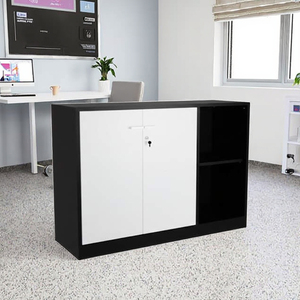 ארון תיוק מודרני מעץ עם דלתות ננעלות ועיצוב עומד למשרד ביתי ולאחסון נתונים משרדיים - Product Image 5