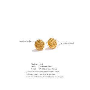 Jinyvoi 3429 estate in acciaio inox dorato gioielli da indossare quotidianamente impermeabili per le donne stile oceano <span class=keywords><strong>stella</strong></span> <span class=keywords><strong>marina</strong></span> rotonda <span class=keywords><strong>orecchini</strong></span> <span class=keywords><strong>a</strong></span> bottone - Product Image 6