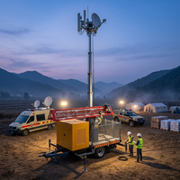 Tour d'éclairage mobile à mât de 30 m, alimentée au diesel, avec projecteur LED, pour la construction de pipelines, sur remorque – Prix usine