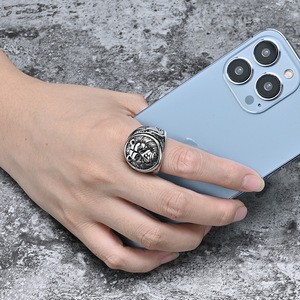 Lion Head <b>Ring</b> Stainless Steel Men's <b>Thumb</b> <b>Ring</b> Gold Black <b>Silver</b> Color Animal Pattern Jewelry Gift - Product Image 4