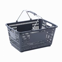 Panier de courses en plastique rouge à double poignée, capacité 25L/30L, écologique et durable, produit de haute qualité