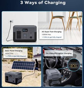 Station d'alimentation portable RHT 1500W 220V avec prise EU, générateur solaire pour le camping en plein air, batterie LiFePO4, station d'alimentation solaire portable - Product Image 2
