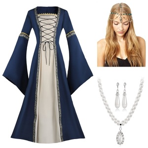 <b>Medieval</b> Women's <b>Dress</b> Costume Red Long Sleeve Stage Performance Adult Party Ball Gown <b>Dress</b> Cross-Border Source - Product Image 4